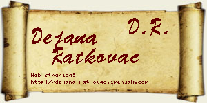 Dejana Ratkovac vizit kartica